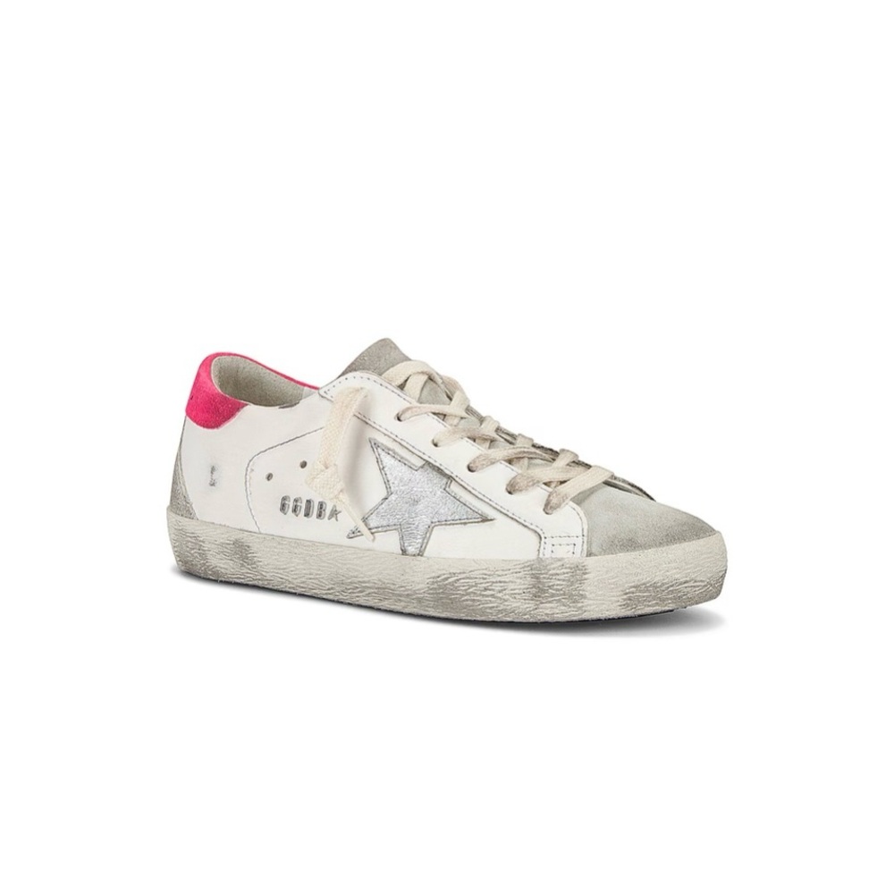 Golden Goose Super-Star Sneaker in White, Ice, & Light Pink